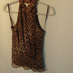 100%  Silk Georgette leopard print blouse